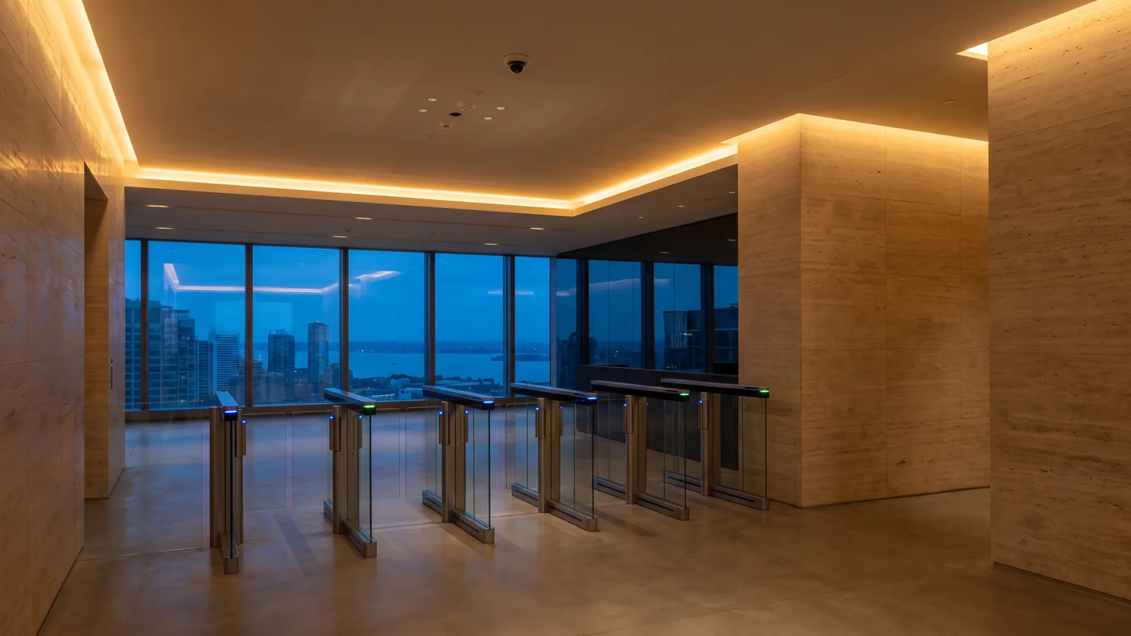 Integrated building technology in a finished interior